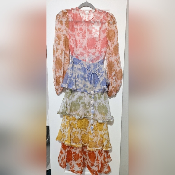 Zimmermann Dresses & Skirts - Zimmermann Flounce Cotton-Silk Midi Dress